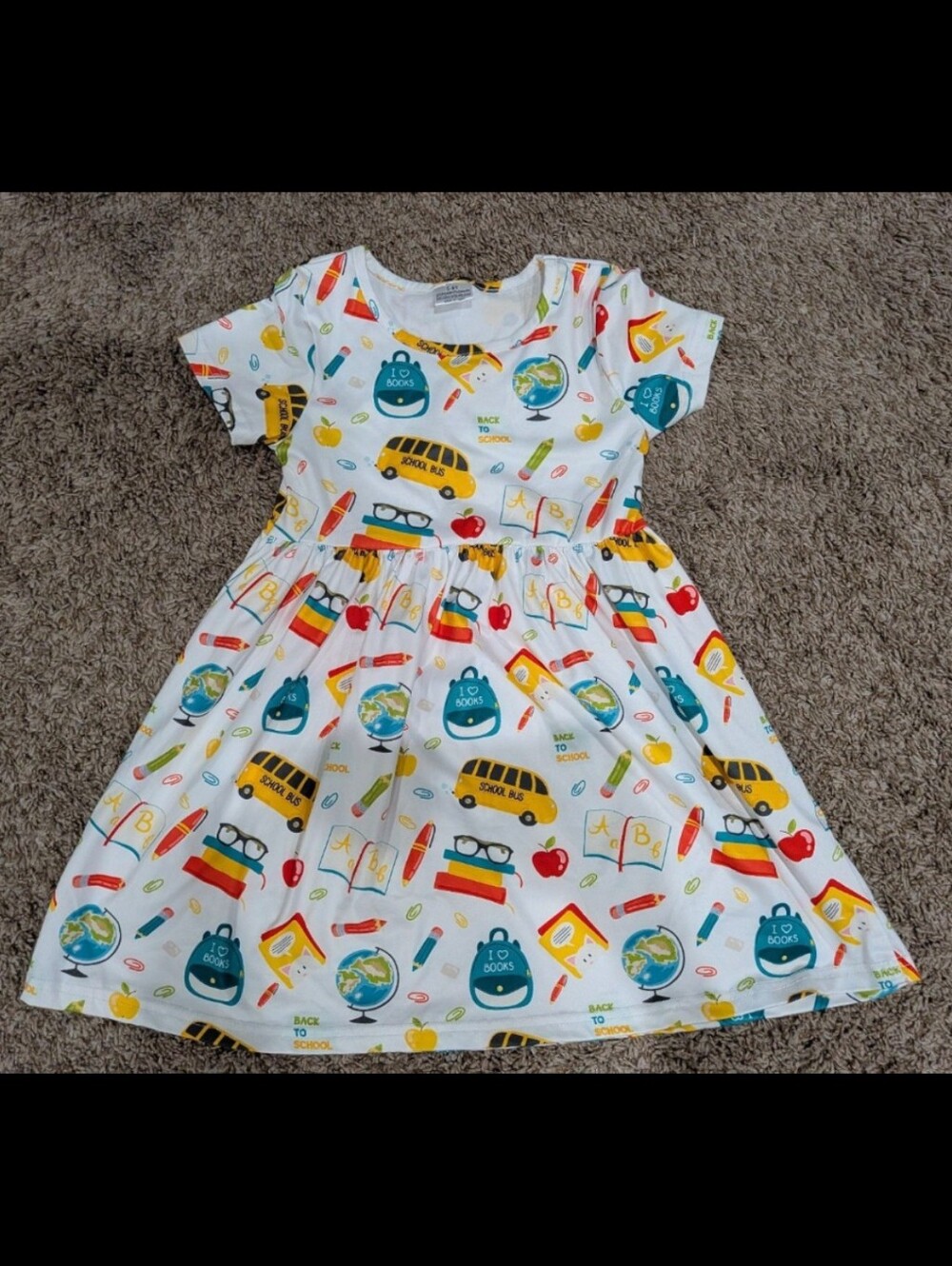 5/6 boutique milk silk twirl dress back to school supplies school busses